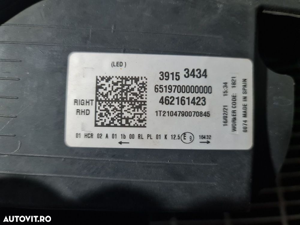 Far Dreapta Opel Crossland Facelift 2020 - 2025 SUV 4 Usi (1359) LED Adaptiv 39153434 - 4