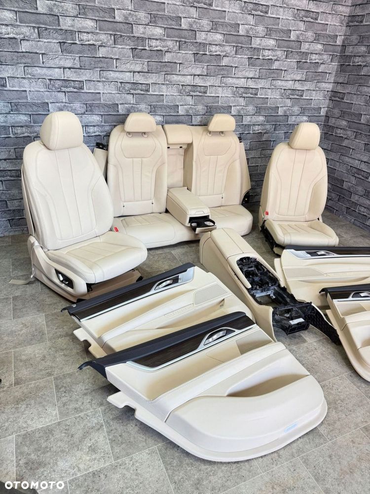 BMW 7 G11 WNĘTRZE FOTELE KANAPA BOCZKI TUNEL SKÓRA DAKOTA BEŻ MEMORY - 2