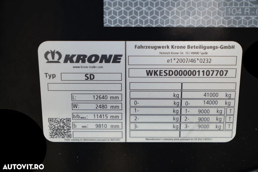 Krone KRONE / SEMIREMORCĂ CONTAINER / PUȚIN UTILIZAT / UNIVERSAL / 2023 / SPATE EXTENSIBIL / PENTRU TOATE CONTAINERELE / AXE RIDICABILE / AXE KRONE - 25