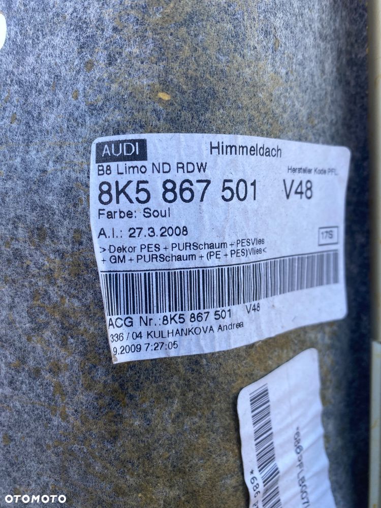 PODSUFITKA AUDI A4 B8 SEDAN 8K5867501 V48 S-LINE ORG - 2
