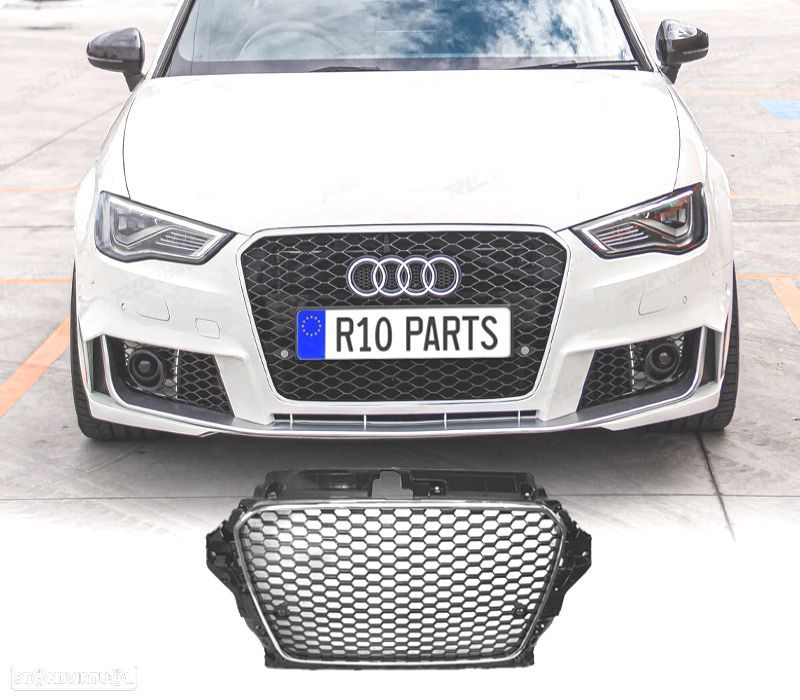 GRELHA AUDI A3 8V 12-16 PRETO CROMADO LOOK RS3 - 1