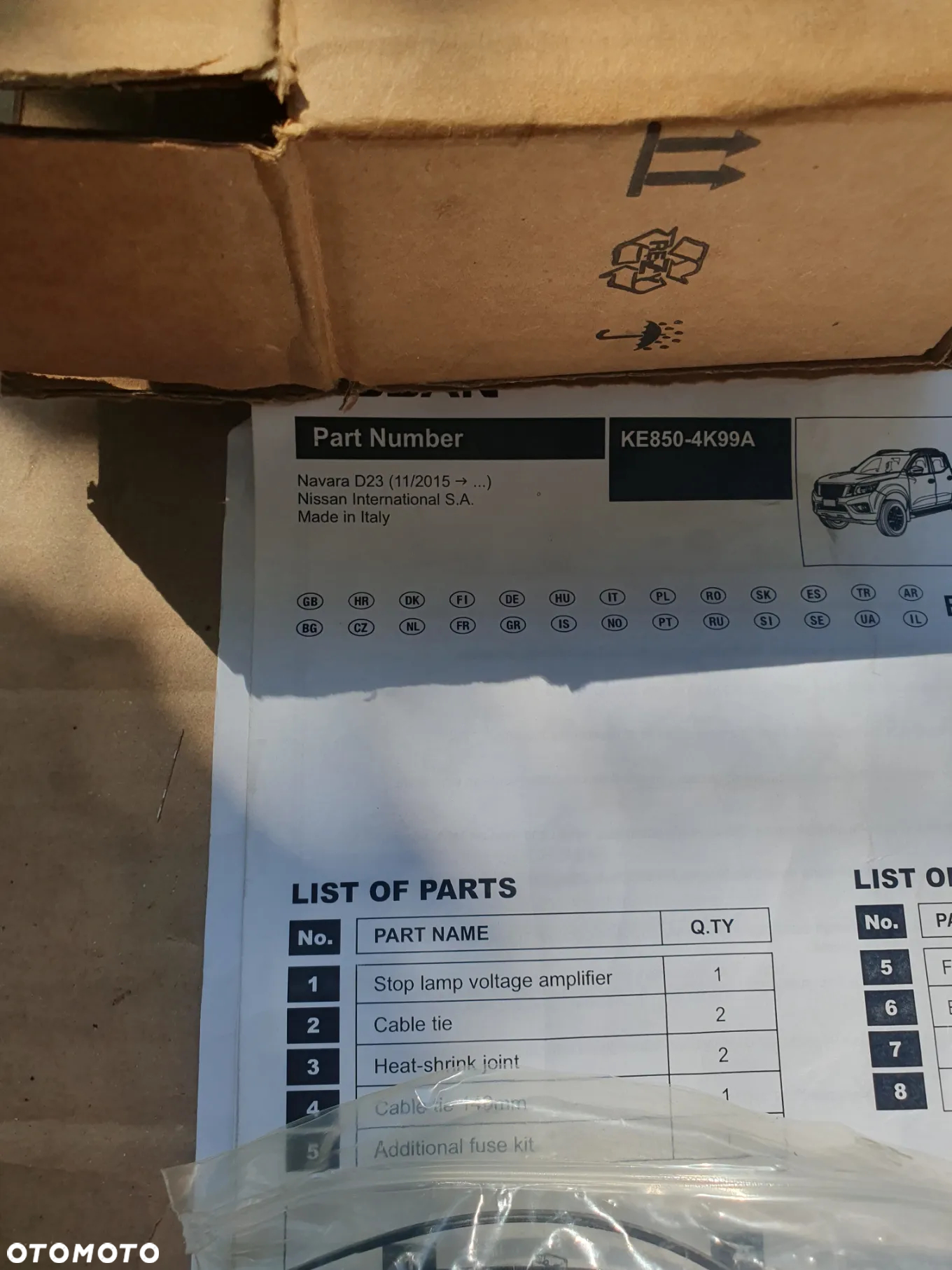 Nissan Navara D23 KE850-4K99A Wiązka instalacji elektrycznej tylnej paki zabudowy - 4