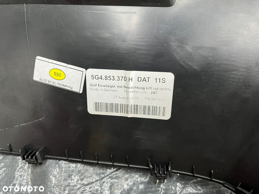 Vw Golf VII Listwa progowa lewa prawa 5G4853369H 5G4853370H - 5