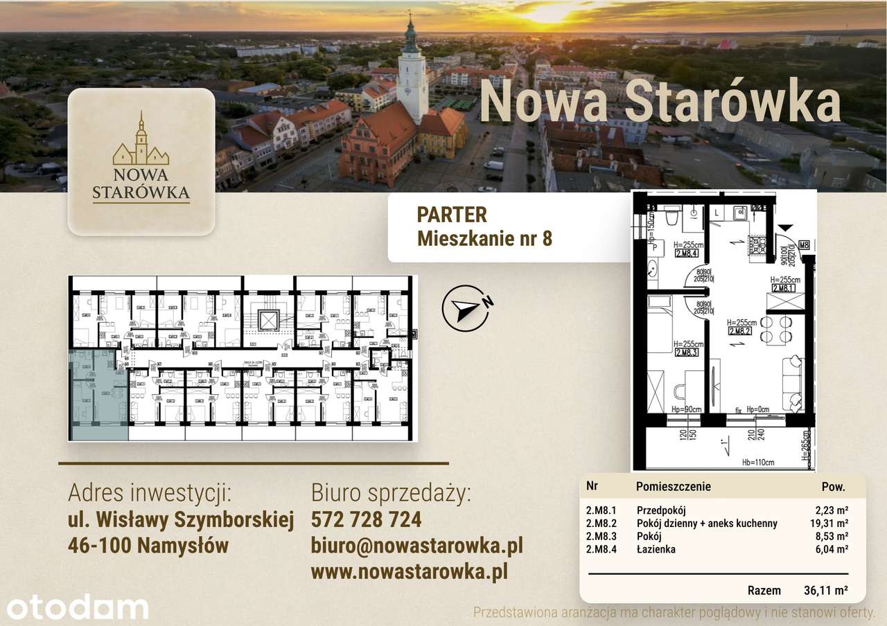 Mieszkanie 2 pokojowe o pow.36,11 m2