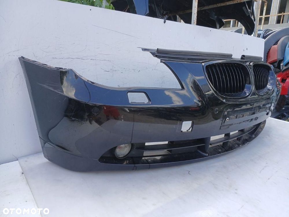 ZDERZAK PRZÓD PRZEDNI CZUJNIKI PDC SPRYSKI BMW 5 E60 E61 CZARNY 03-07 - 5