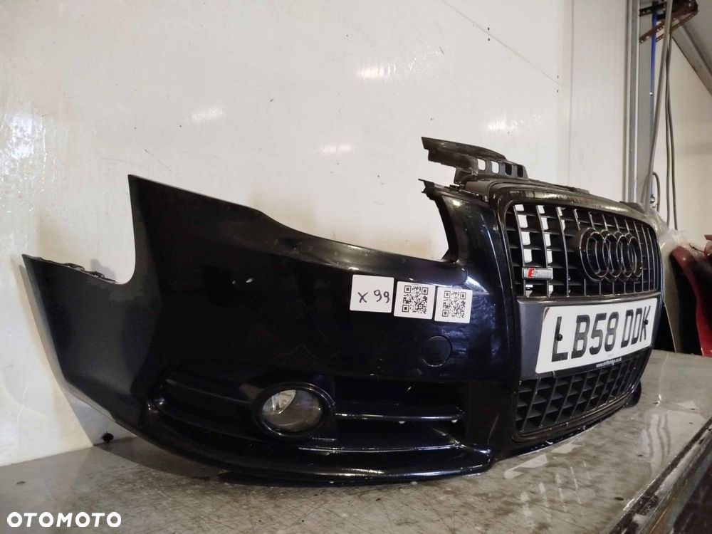+ ZDERZAK PRZÓD PRZEDNI AUDI A4 B7 S LINE S4 B7 LY9B CZARNY HALOGENY - 3
