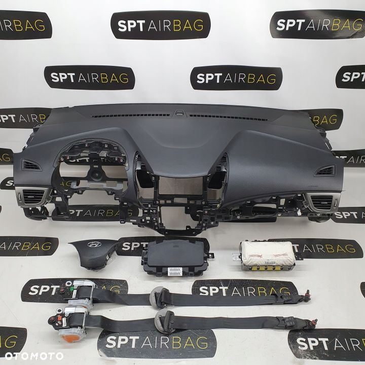 HYUNDAI i30 II DESKA ROZDZIELCZA KONSOLA KOKPIT PULPIT PODUSZKI AIRBAG AIR BAG PASY KIT SET - 1