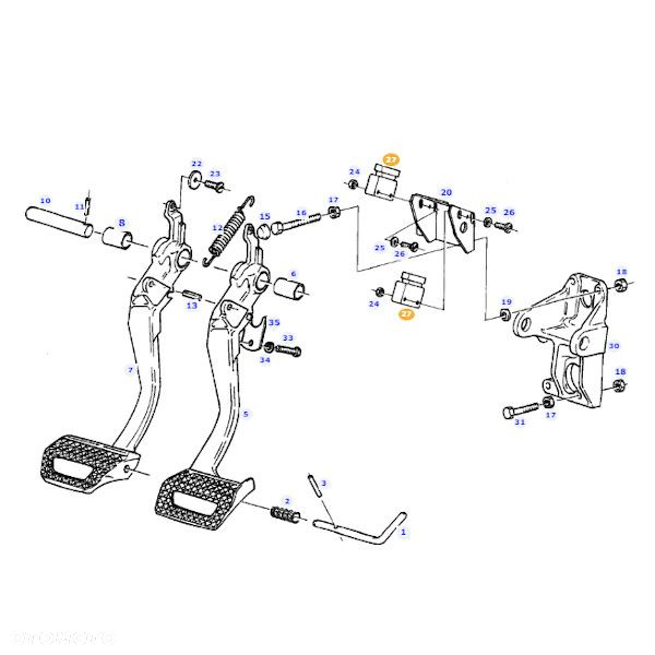 Czujnik magnetyczny dźwigni hamulca nożnego Fendt H312100070500 Oryginał - 4