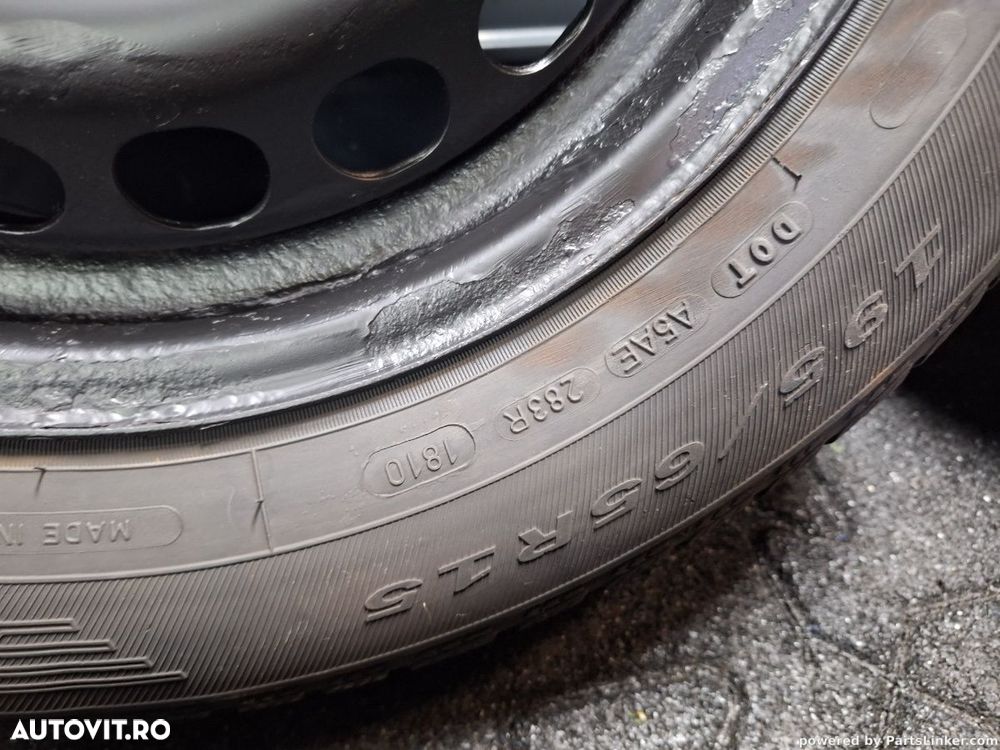 Jante de tabla cu cauciucuri de iarna 195/65R15 5x112 VOLKSWAGEN PASSAT B5.5 6Jx15H2 , ET37 3B0601027D - 8