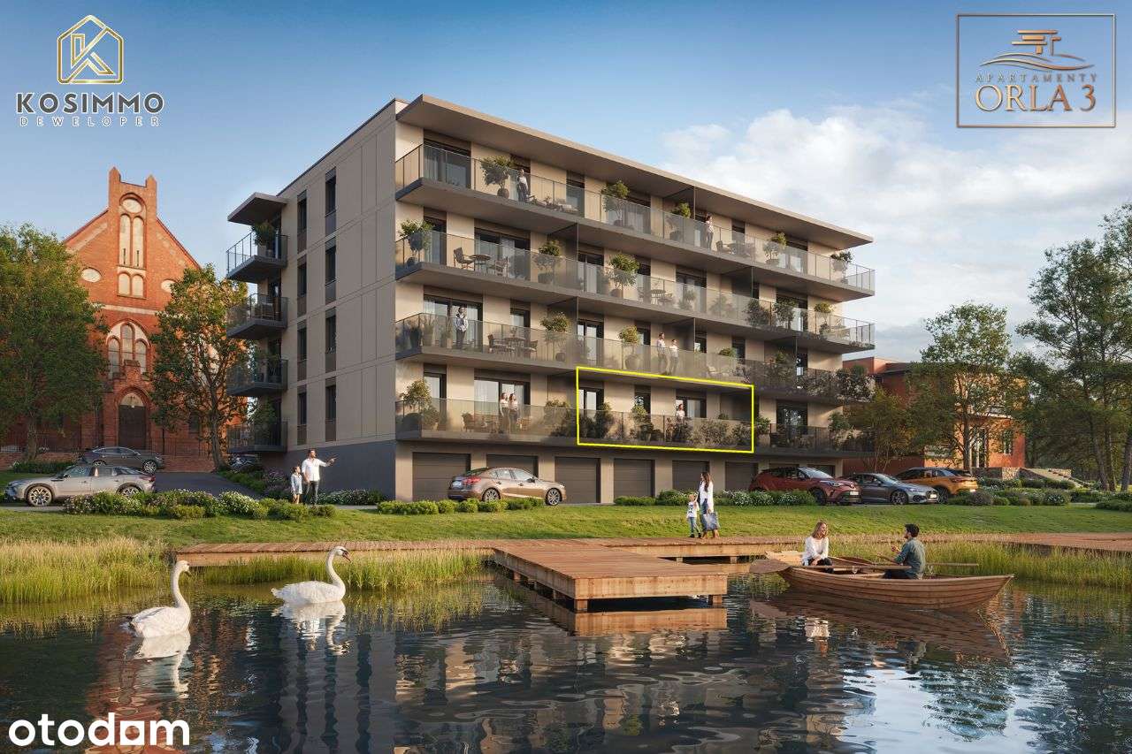 M03 APARTAMENTY Orla 3, Parter, 65 m2, 3 pok, Centrum,Widok na jezioro