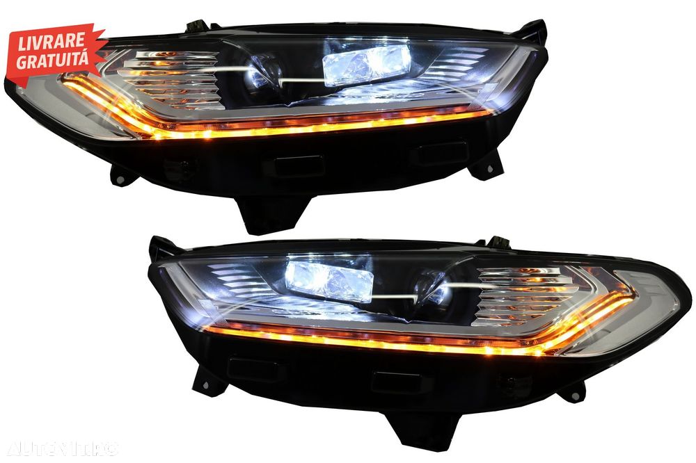 Faruri LED DRL Ford Mondeo MK5 (2013-2016) Semnalizare Secventiala Crom- livrare gratuita - 8