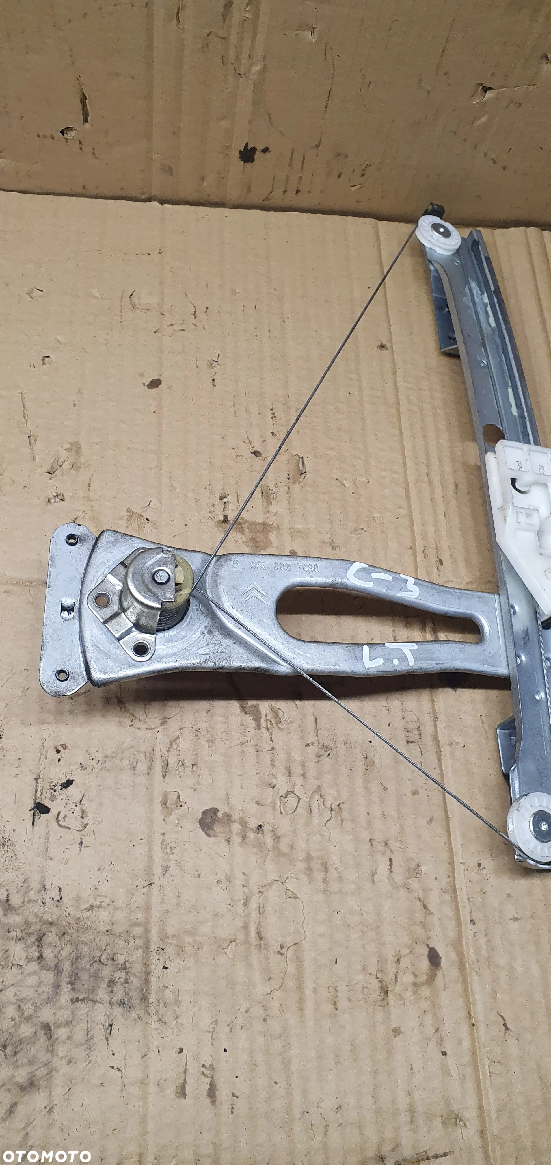 Mechanizm podnośnik szyby lewy tył Citroen C3 I 9680027480 - 3