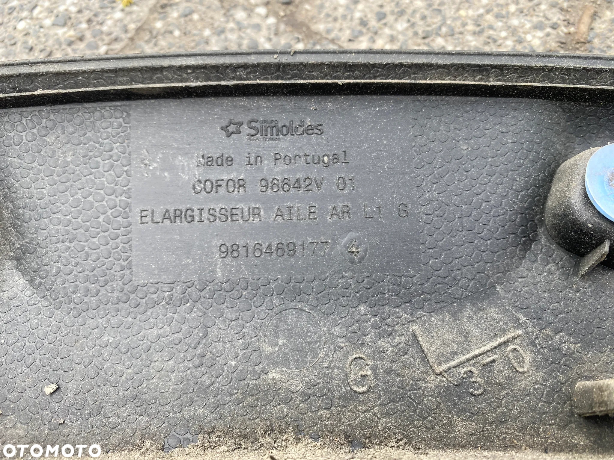 NAKŁADA LISTWA BŁOTNIKA TYLNA LEWA PEUGEOT RIFTER 9816469177 - 11