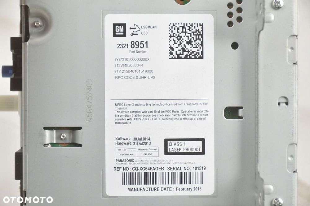 radio * opel meriva b astra iv insignia 23218951 - 4