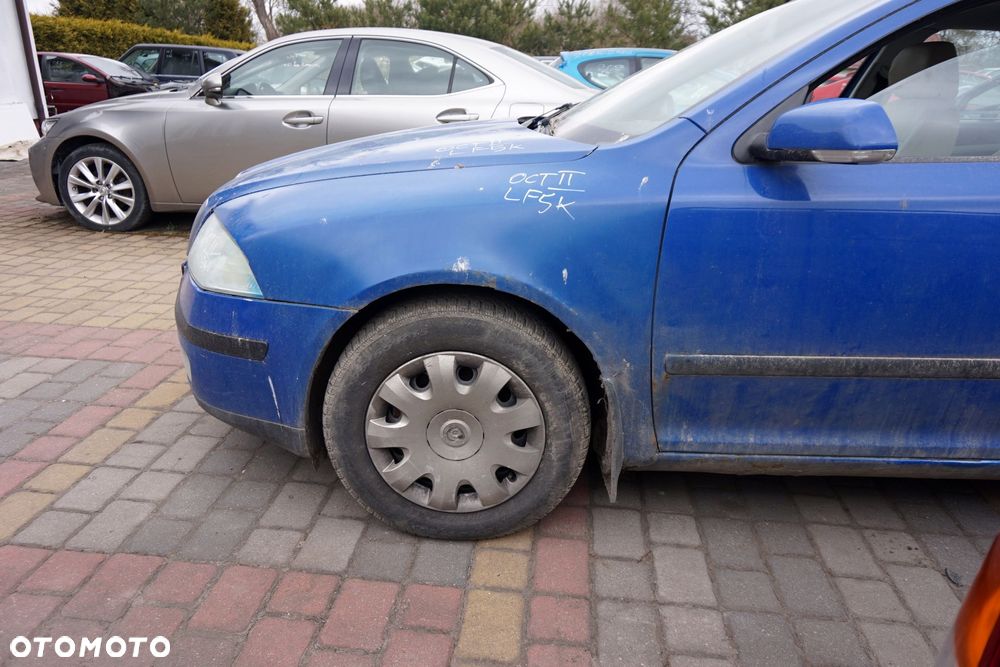 MASKA ZDERZAK BŁOTNIKI LAMPY OCTAVIA II 1Z3 4590  SKODA 2004-2008 NIEBIESKI PRZÓD KOMPLETNY - 9