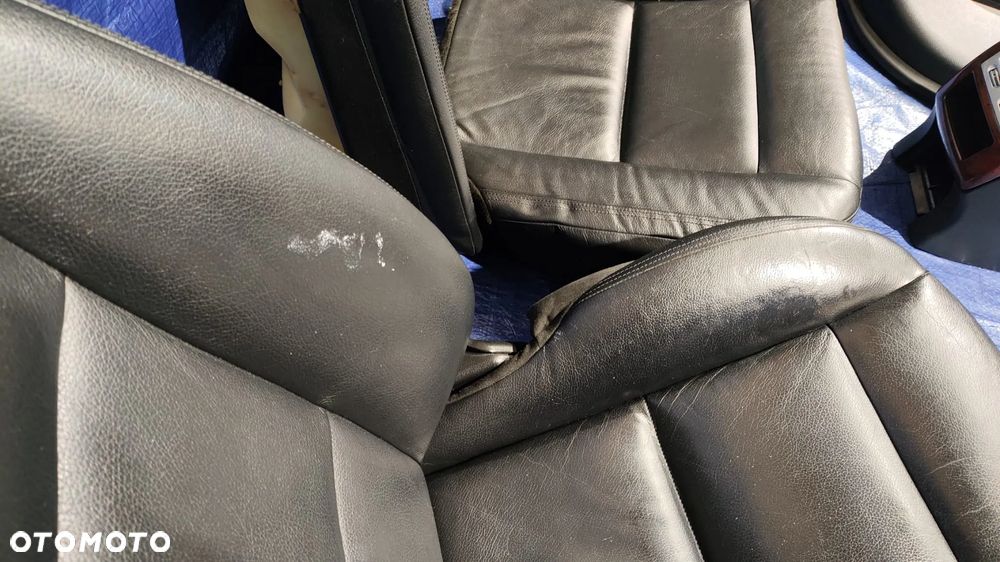 FOTELE KANAPA TUNEL ŚRODKOWY PODŁOKIETNIK BOCZKI DRZWI LED DEKORY TAPICERKA WNĘTRZE SKÓRA CZARNA GRZANA PAMIĘĆ FULL MASAŻE MERCEDES W221 LIFT KRÓTKI - 14