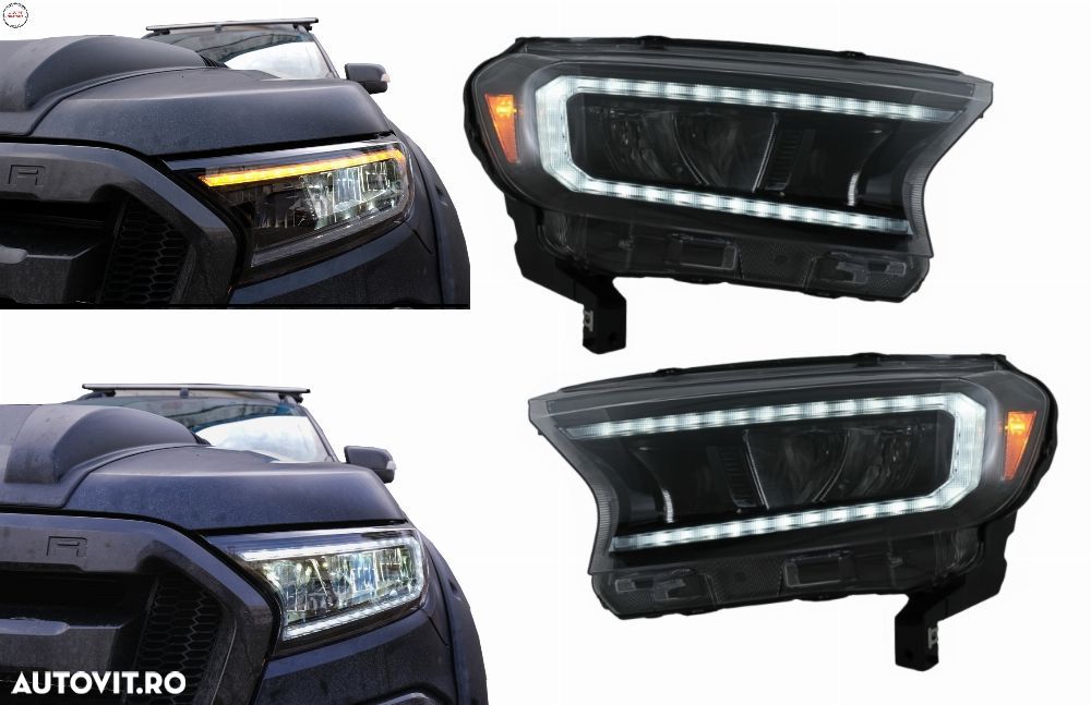 Faruri LED Light Bar Ford Ranger (2015-2020) LHD Negru cu Semnal Dinamic- livrare gratuita - 18