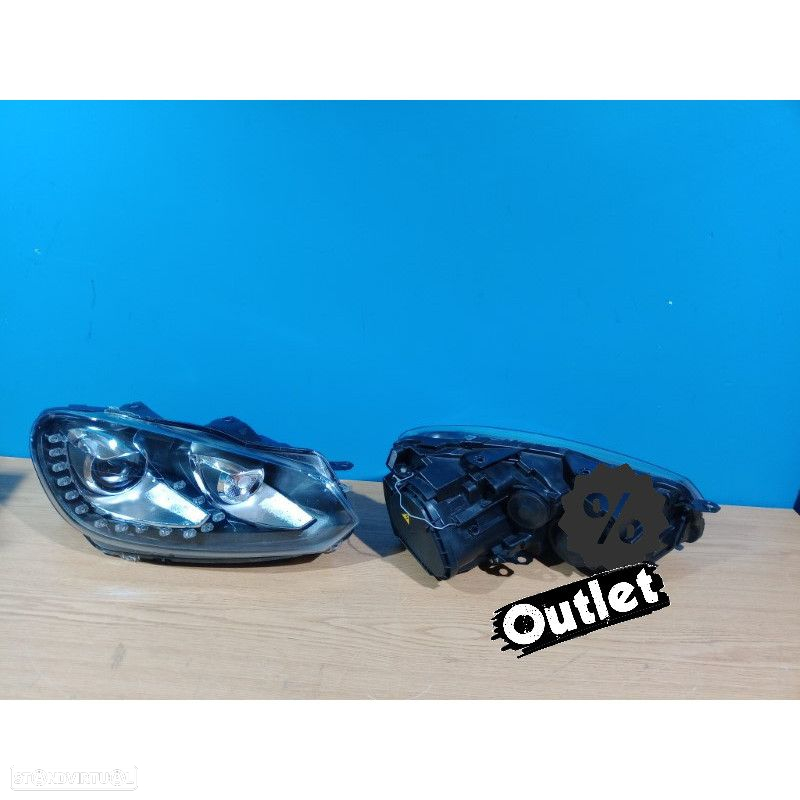 R012817C11 FAROIS FRENTE DRL VOLKSWAGEN VW GOLF VI 6 FUNDO PRETO - 3
