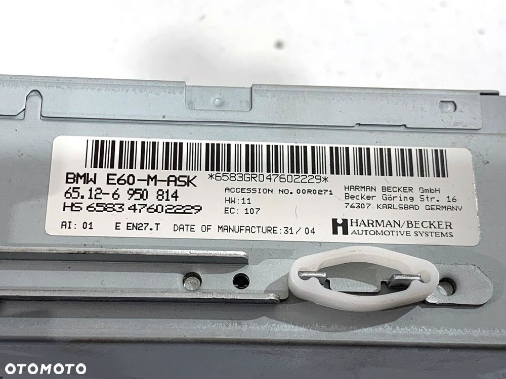 RADIO  BMW 5 (E60) 2003 - 2010 520 i 125 kW [170 KM] benzyna 2003 - 2010 6950814 - 5