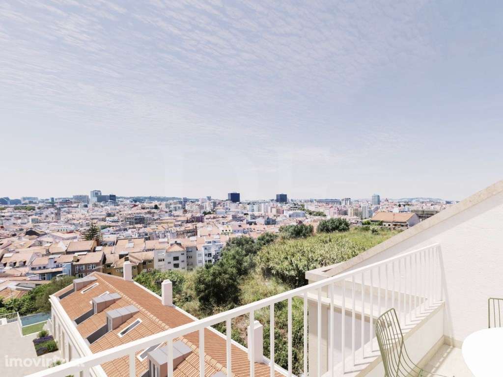Penthouse T2 com vistas, terraço e piscina em Lisboa. - Grande imagem: 3/40