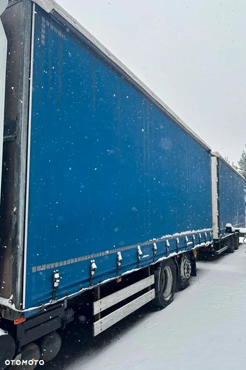 Renault PREMIUM 460DXI 6x2 JUMBO AUTOMAT OŚ PODNOSZONA KLIMA SPOJLERY 2xALUTANK OPONY:80% FIRANKA DŁ:7.40m + PRZYCZEPA TANDEM PANAV OSIE SAF FIRANKA DŁ:8.20m LODÓWKA XENONY EURO 5 EEV 2012r ZESTAW PRZESTRZENNY PRZEJAZDOWY NOWE TACHO!!! - 4