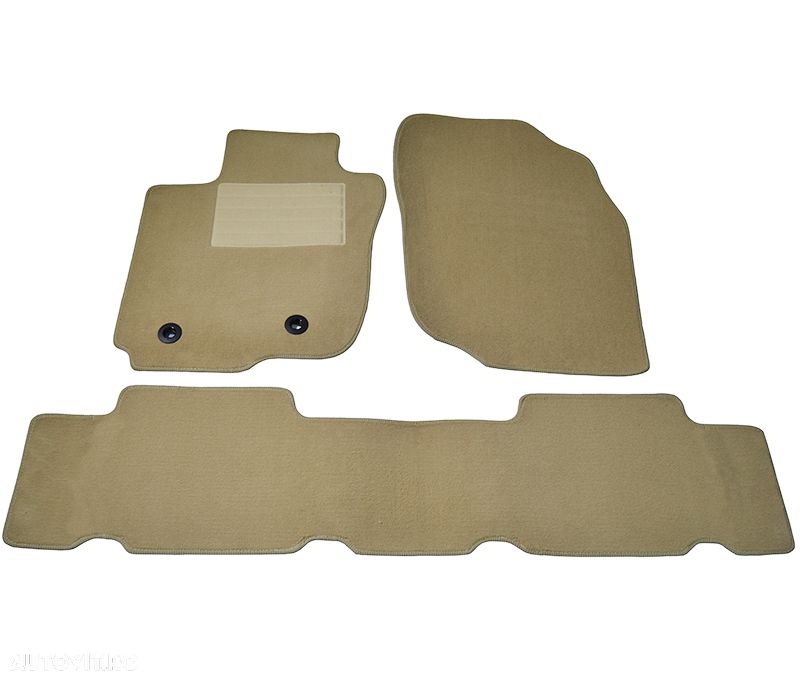 Covorase mocheta Toyota RAV4 4/5USI 2/2006-12/2012 Bej, set de 3 bucati - 1
