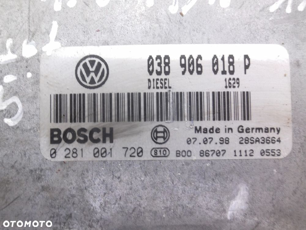VW PASSAT B5 AUDI A4 1.9TDI ECU KOMPUTER STEROWNIK SILNIKA 038906018P 0281001720 POSIADAM 10 SZT - 7