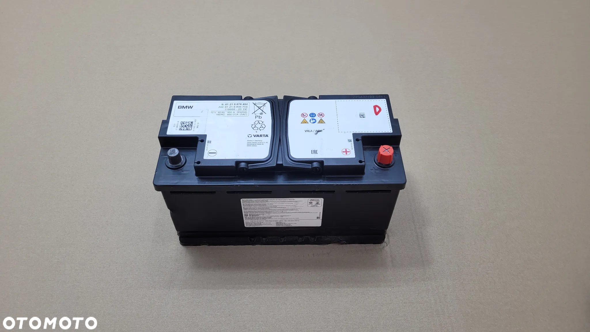 AKUMULATOR 2024 BMW 92Ah 850A VRLA/AGM 61219381776 61219381778 - 3
