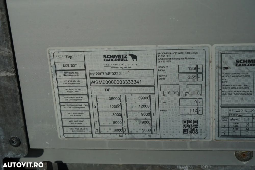 Schmitz Cargobull CORTINĂ / MEGA / PONT JOS / LVD - 29