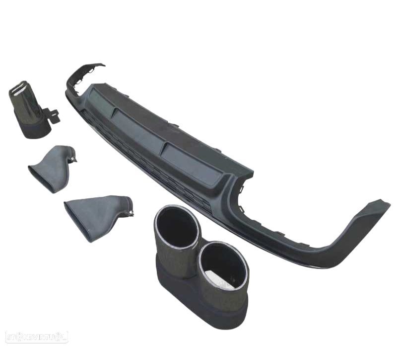 DIFUSOR AUDI A6 S LINE 18-22 LOOK S6 + PONTEIRAS DE ESCAPE PRETAS - 2