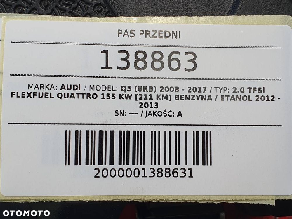 PAS PRZEDNI CHŁODNICE WODY KLIMY WENTYLATOR Q5 8R 2.0 TFSI 211KM AUTOMAT - 11