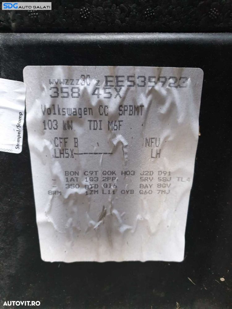 Cutie Viteze Manuala in 6 Trepte cu Start Stop Cod NFU Volkswagen CC 2.0 TDI 2011 - 2017 [C3800] - 2