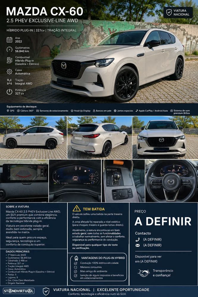 Mazda CX-60 2.5 e-Skyactiv PHEV Homura +Com. P.(Ho.)+Con.&So.P.+D.As.+Pa-SKO - 1