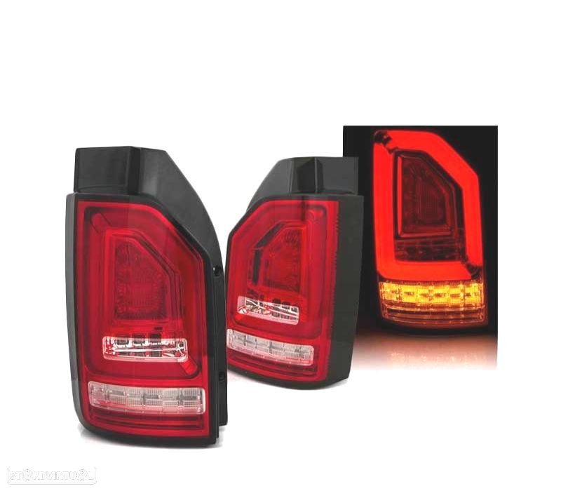 FAROLINS LED DINAMICO PARA VOLKSWAGEN VW T6 MULTIVAN CARAVELLE 15-19 VERMELHO - 1