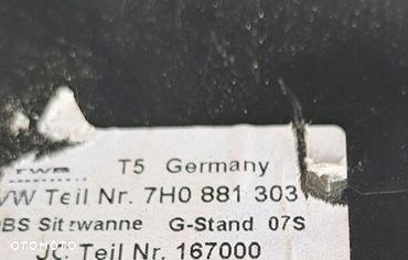 vw t5 transporter fotel ławka pasażera dwójka 7h0881303 - 4