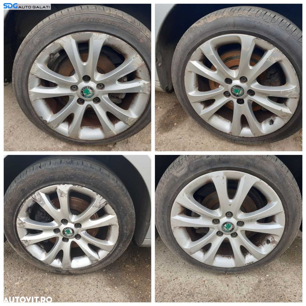 Set 4 Jante Roti Aliaj 5x112 225 45 17 R17 cu Anvelope Vara DOT 2021 Volkswagen Golf 5 2004 - 2008 [0263] - 1