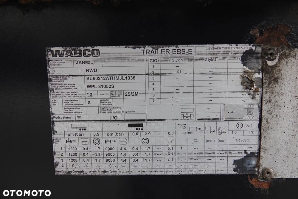 Janmil WYWROTKA / 42 m3 / TYŁ KLAPA / SAF / OŚ PODNOSZONA / ALUFELGI / 2017 ROK - 19
