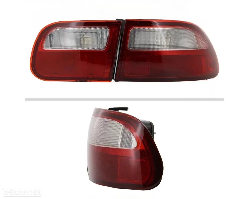 Faróis / farolins traseiros JDM look para Honda Civic 92-95 2 / 3/ 4 portas (EG, EJ, EH) red / white (vermelho e branco) - 3