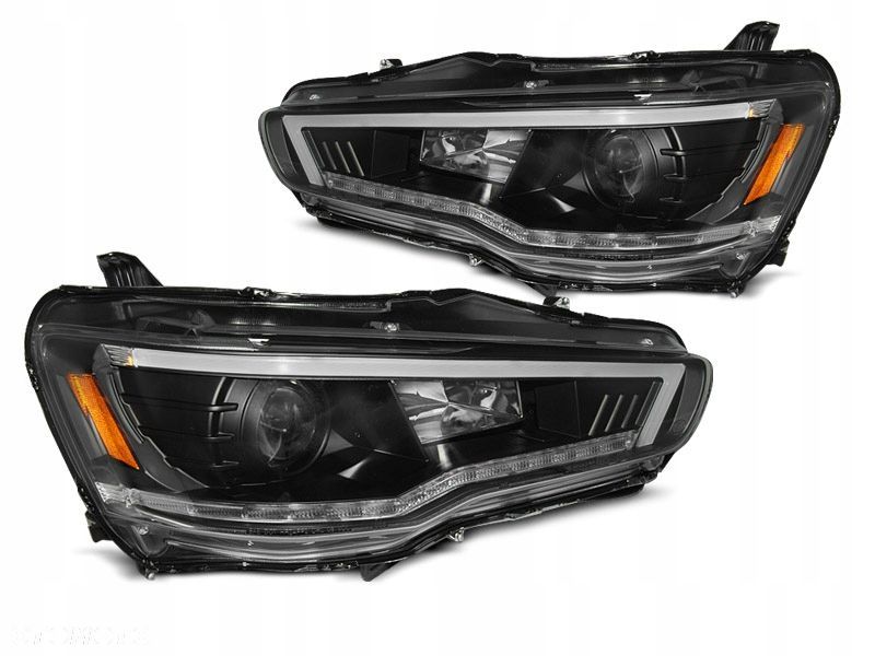 Reflektory Lampy kpl LED Dynamiczne Tuning Black Mitsubishi Lancer VIII 8 - 1