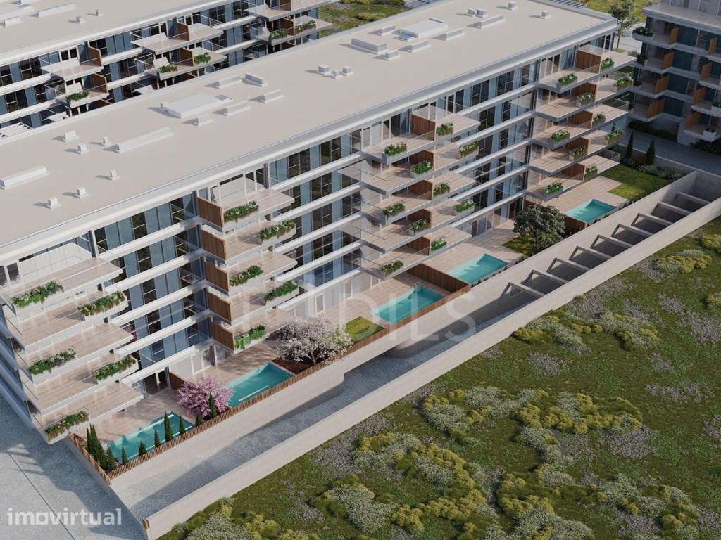 Apartamento T2 novo, com varanda e vista de mar, em Canidelo - Grande imagem: 2/11