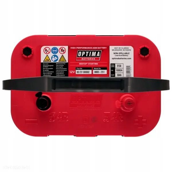 Akumulator OPTIMA RED TOP RTR 4.2 50Ah/815A AGM - 4
