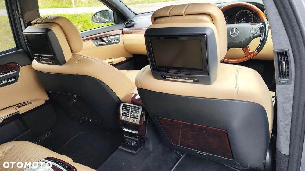 FOTELE KANAPA PODŁOKIETNIK BOCZKI TAPICERKA SKÓRA BEŻOWA DESIGNO FULL OPCJA GRZANA WENTYLOWANA MASAŻE MONITORY MERCEDES S-KLASA W221 LONG - 6