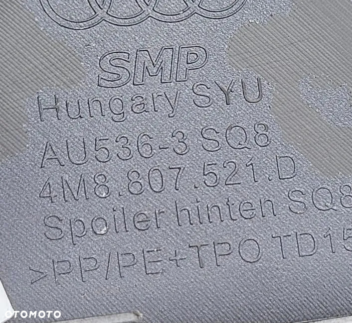 AUDI Q8 SQ8 S-LINE DYFUZOR DOKŁADKA ZDERZAKA TYŁ DOKŁADKA NA HAK4M8807521D 4M8807941F - 3