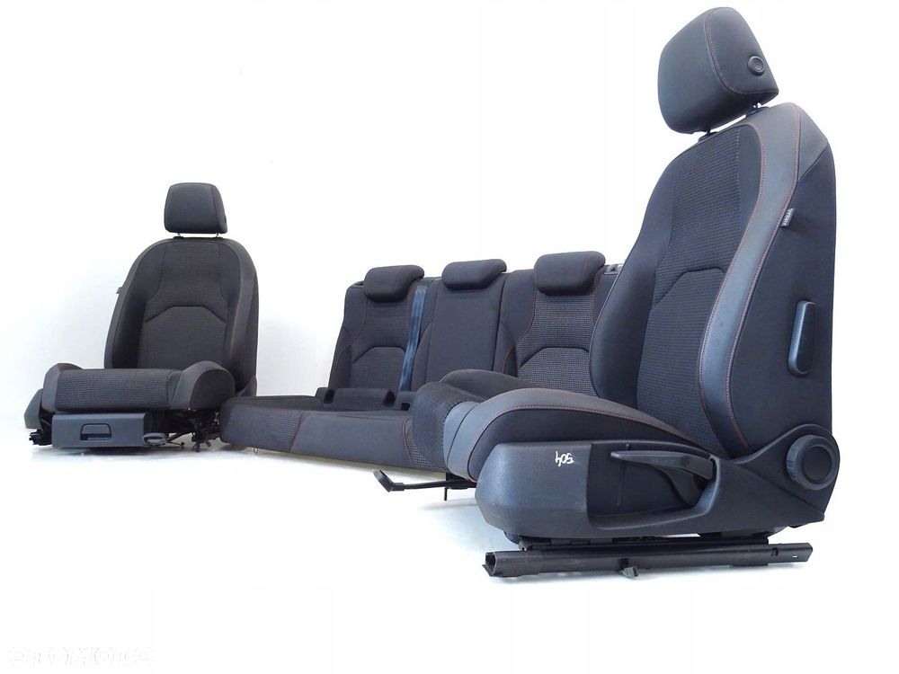 KPL FOTELE KANAPA TAPICERKA PÓŁSKÓRA  BOCZKI SEAT LEON III 5F LIFT 5D FR - 1