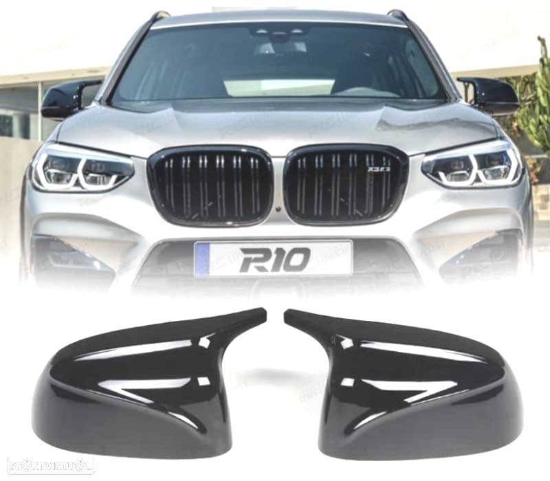 CAPAS DE ESPELHOS RETROVISORES BMW X5 G05 X6 G06 PRETO BRILHANTE - 1