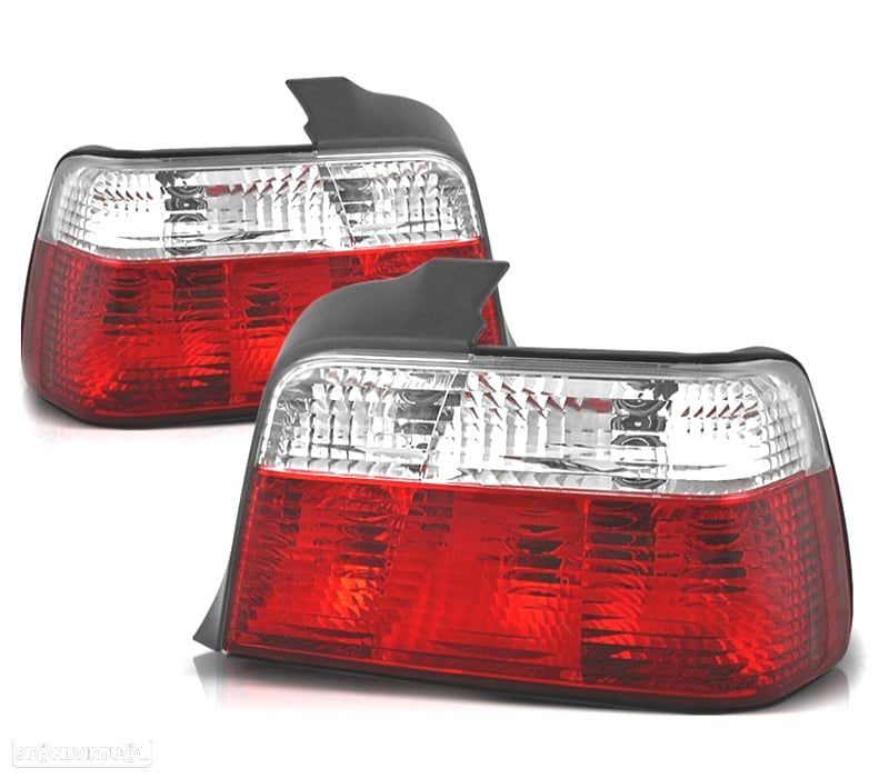 FAROLINS BMW E36 90-97 VERMELHO CROMADO - 1