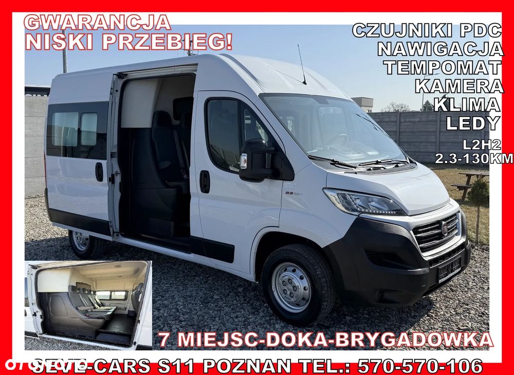 Fiat DUCATO 7 MIEJSC L2H2 BRYGADOWKA,DOKA, klima,kamera,navi,tempomat, pdc
