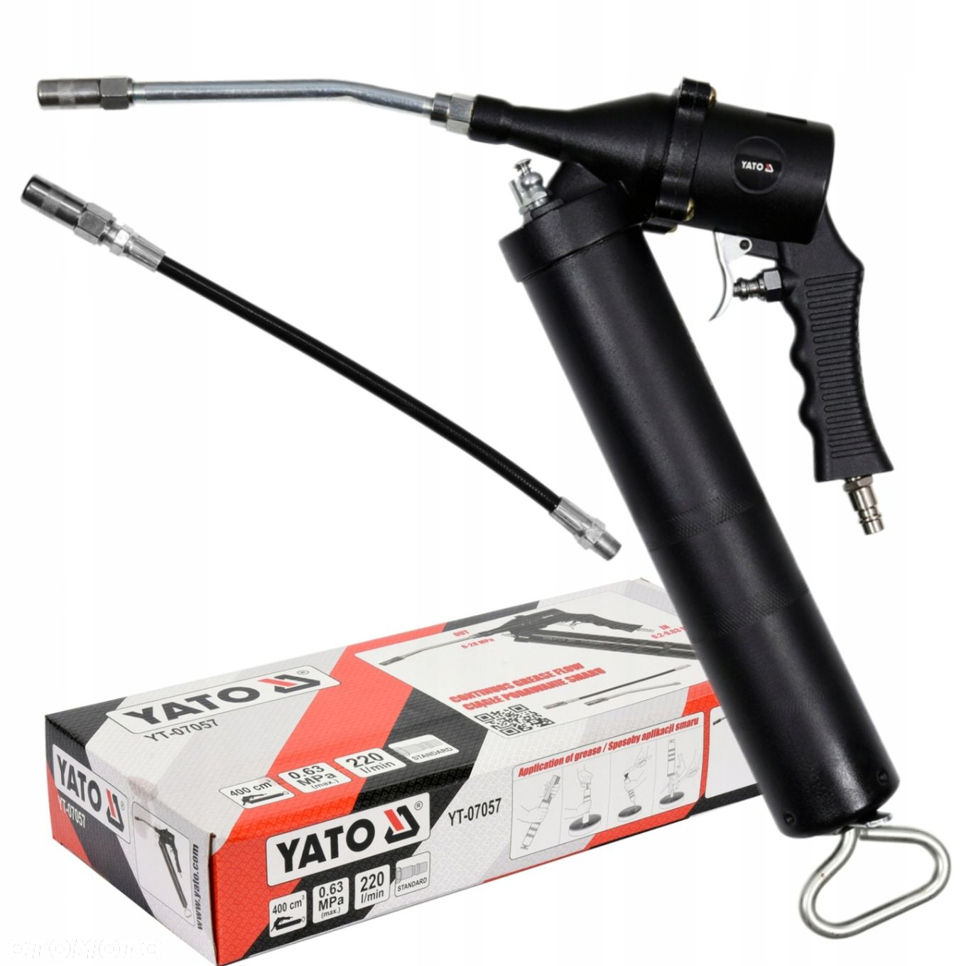 YATO RĘCZNA SMAROWNICA TOWOTNICA PNEUMATYCZNA 400ML SAMOPOWTARZALNA YT07057 - 9
