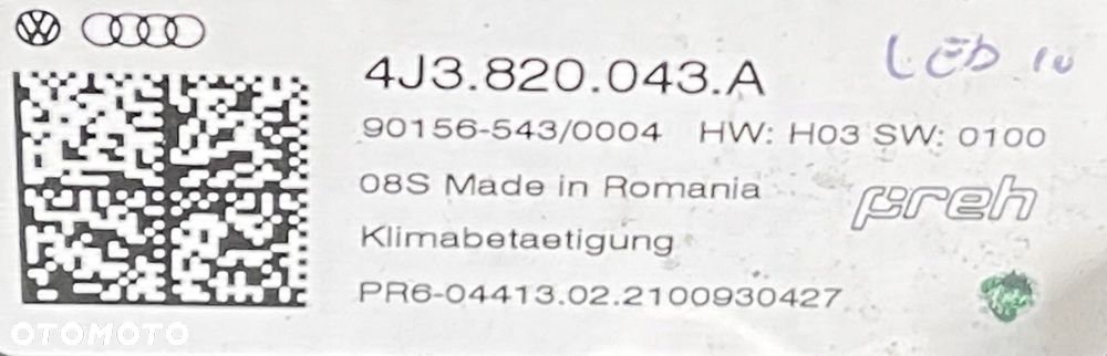 AUDI E-TRON GT PANEL KLIMATYZACJI 4J3820043A - 16