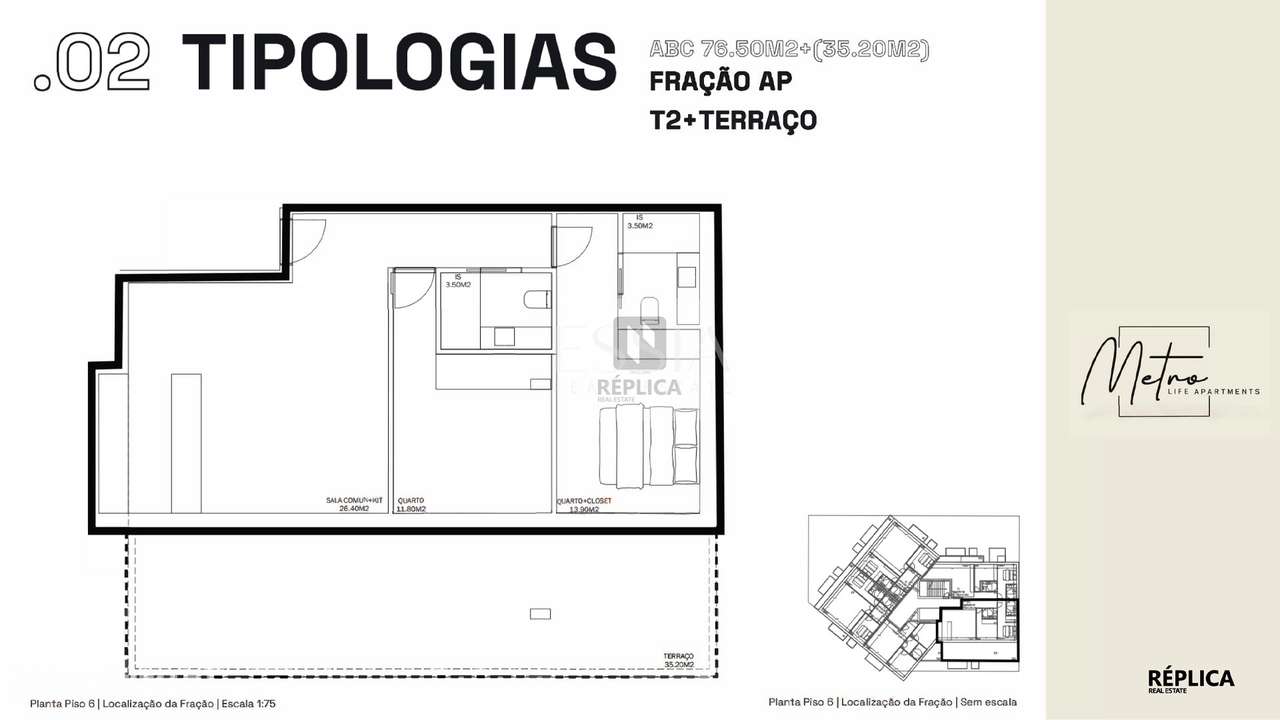 Apartamento T2 com Terraço no Metro Life Apartments - Grande imagem: 5/5